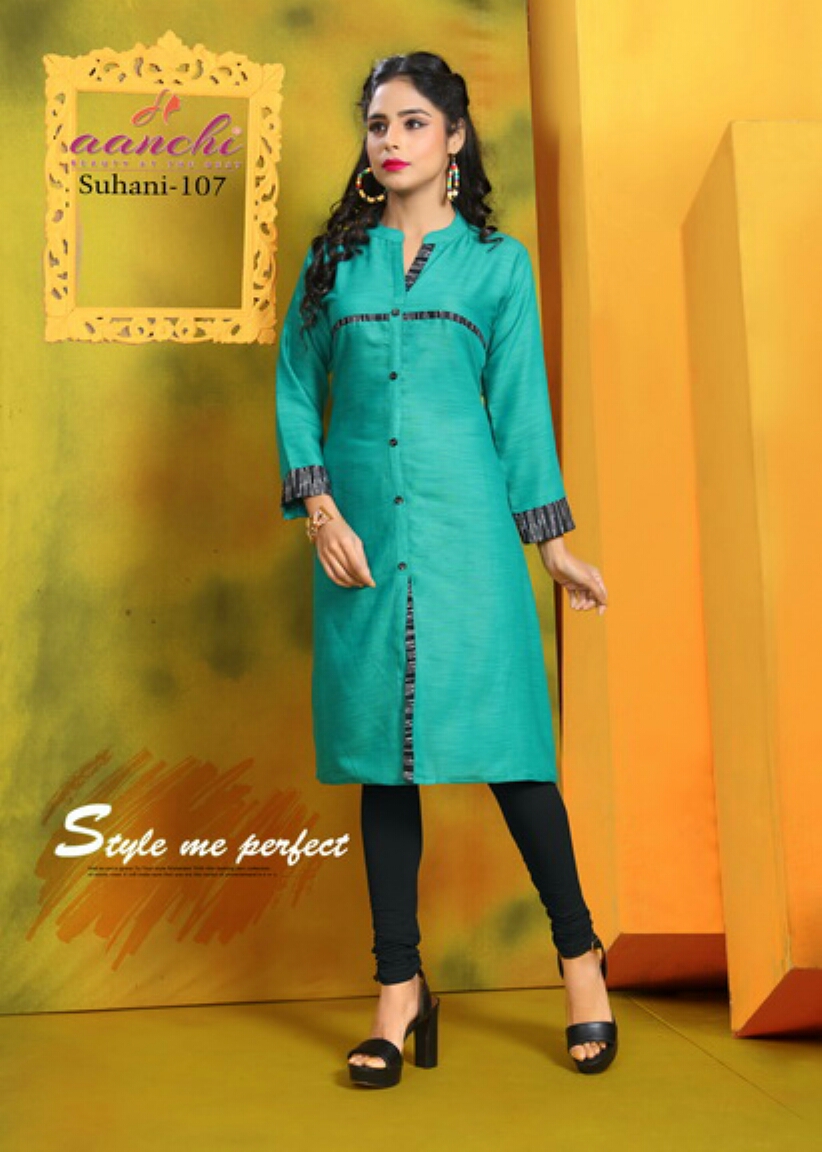 Suhani By Aanchi 101 To 108 Series Stylish Colorful Fancy Beautiful Casual Wear & Ethnic Wear Collection Rayon Cross Style Kurtis At Wholesale Price