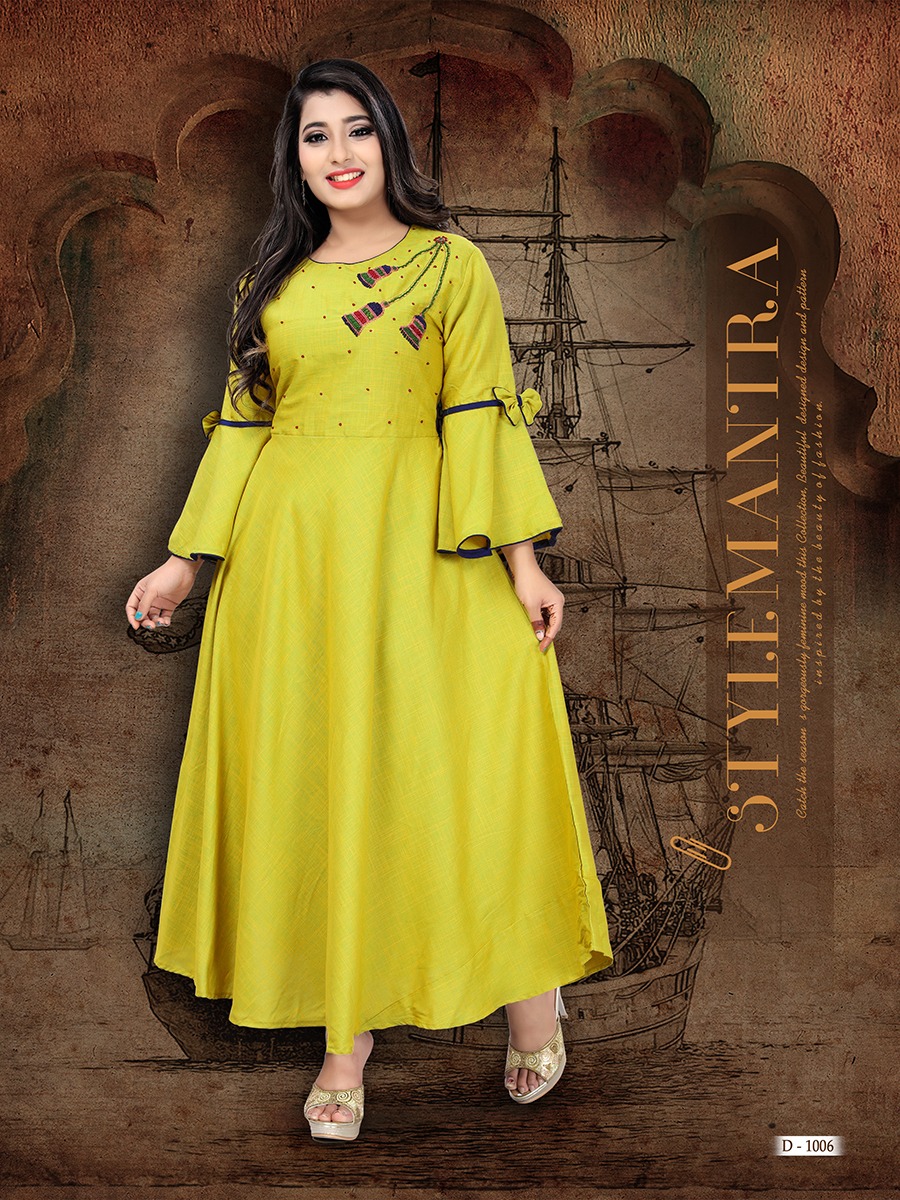 Suhani By Fs 1001 To 1006 Series Beautiful Stylish Colorful Fancy Party Wear & Ethnic Wear & Ready To Wear Rayon Slub Two Tone Kurtis At Wholesale Price