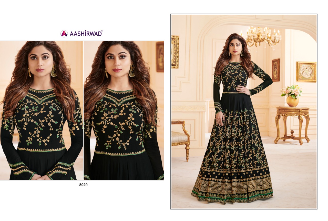 Sui Dhaga By Aashirwad Creation 8029 To 8034 Series Designer Anarkali Suits Collection Beautiful Stylish Fancy Colorful Party Wear & Occasional Wear Real Georgette Embroidered Dresses At Wholesale Price
