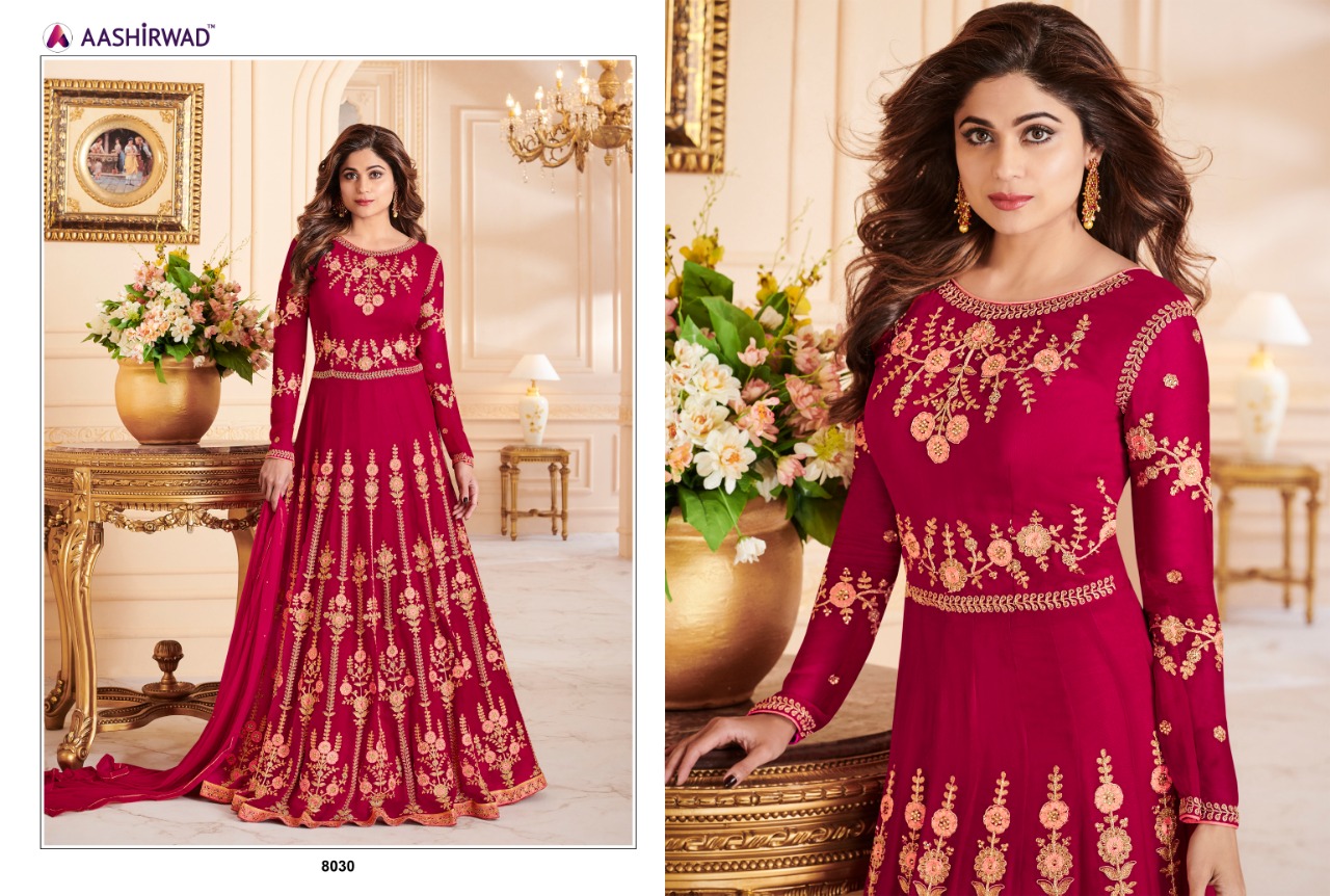 Sui Dhaga By Aashirwad Creation 8029 To 8034 Series Designer Anarkali Suits Collection Beautiful Stylish Fancy Colorful Party Wear & Occasional Wear Real Georgette Embroidered Dresses At Wholesale Price