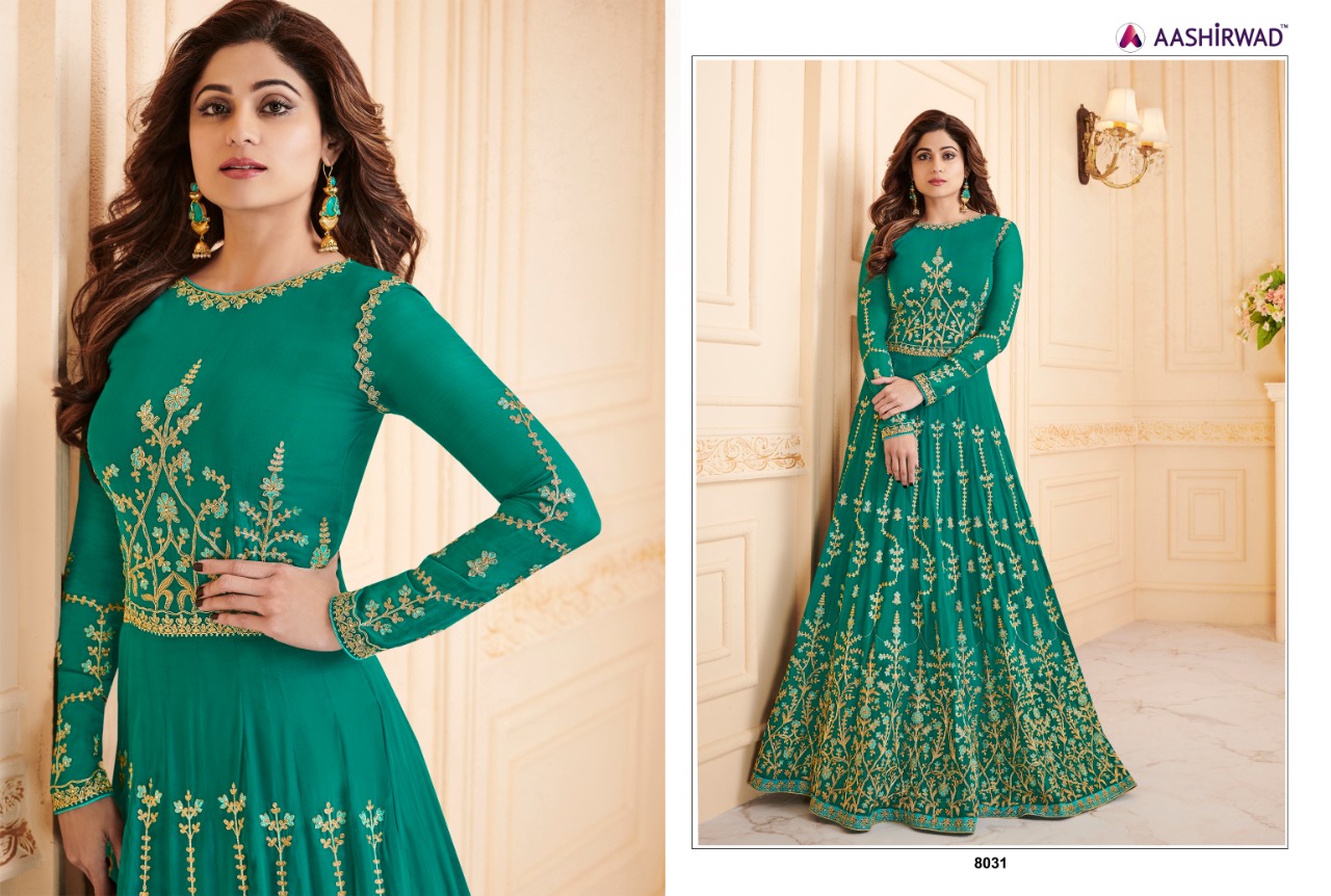 Sui Dhaga By Aashirwad Creation 8029 To 8034 Series Designer Anarkali Suits Collection Beautiful Stylish Fancy Colorful Party Wear & Occasional Wear Real Georgette Embroidered Dresses At Wholesale Price