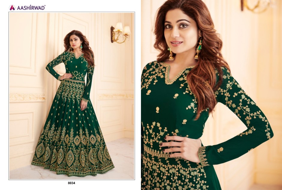 Sui Dhaga By Aashirwad Creation 8029 To 8034 Series Designer Anarkali Suits Collection Beautiful Stylish Fancy Colorful Party Wear & Occasional Wear Real Georgette Embroidered Dresses At Wholesale Price