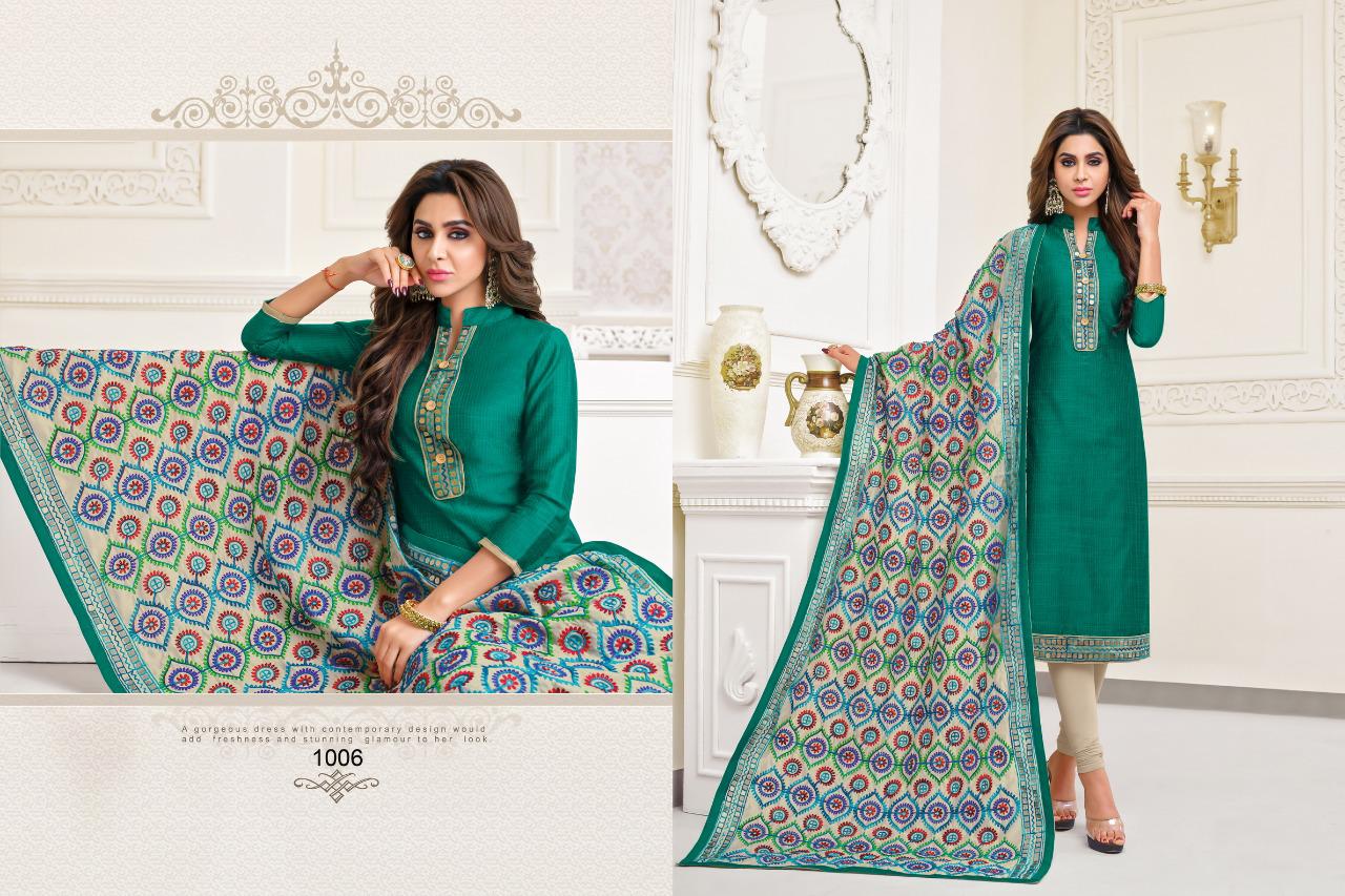 Sui Dhaga By Shagun Lifestyle 1001 To 1012 Series Suits Collection Beautiful Stylish Fancy Colorful Party Wear & Occasional Wear Stripe Butti Silk With South Lace Work Dresses At Wholesale Price