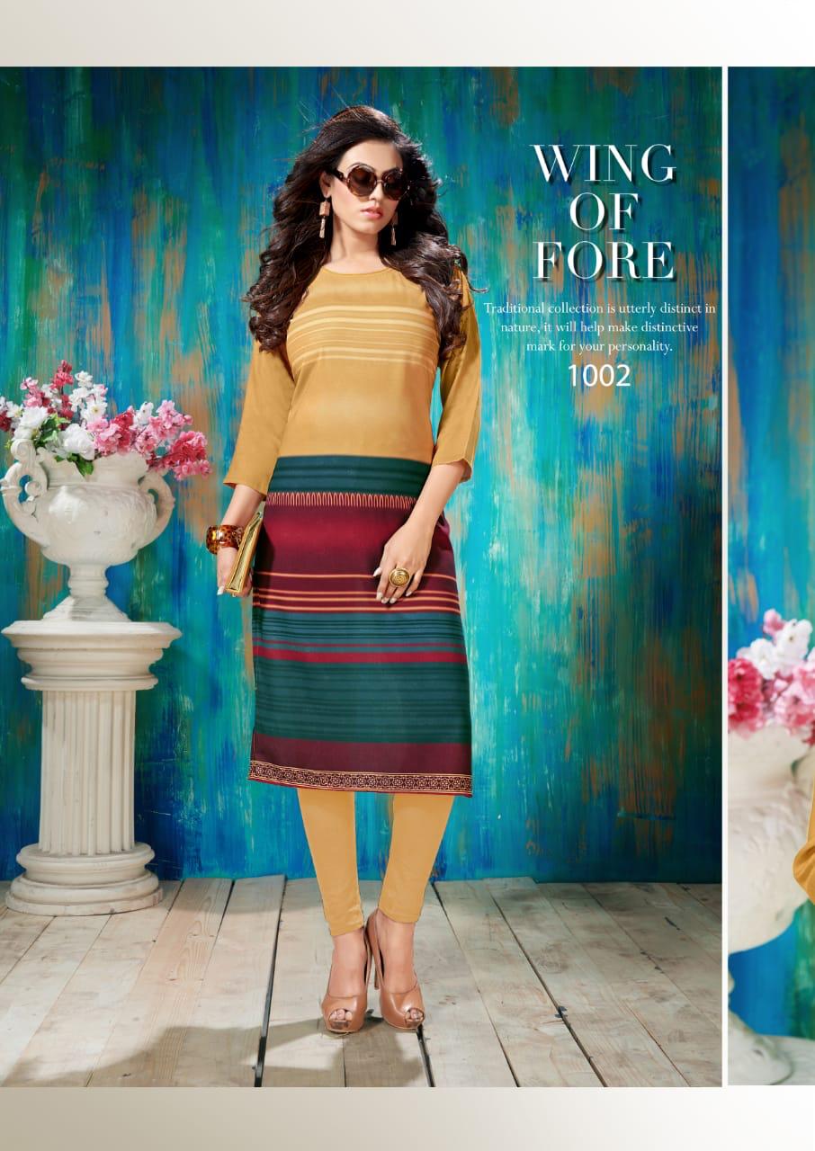 Sui Dhaga By Vedika 1001 To 1008 Series Beautiful Colorful Stylish Fancy Casual Wear & Ethnic Wear & Ready To Wear Heavy Rayon Printed Kurtis At Wholesale Price