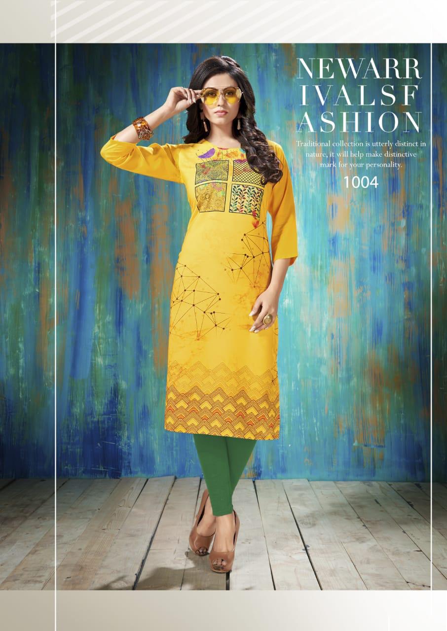 Sui Dhaga By Vedika 1001 To 1008 Series Beautiful Colorful Stylish Fancy Casual Wear & Ethnic Wear & Ready To Wear Heavy Rayon Printed Kurtis At Wholesale Price