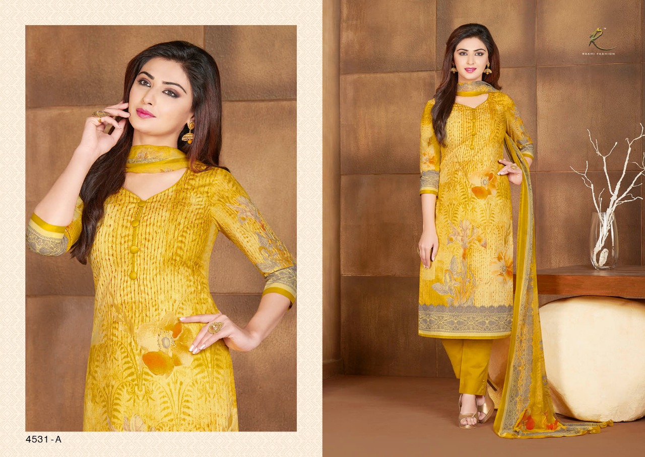 Summer Collection By Rakhi Fashion 4528-a To 4534-b Series Beautiful Stylish Fancy Colorful Casual & Party Wear & Ethnic Wear Collection Pure Lawn Cotton Dresses At Wholesale Price