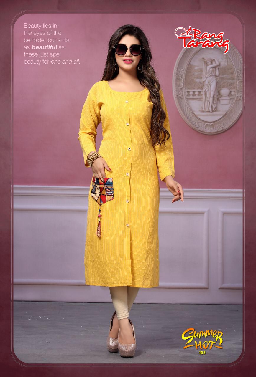 Summer Hot By Tarang 101 To 108 Series Stylish Colorful Fancy Beautiful Casual Wear & Ethnic Wear Collection Cotton Kurtis At Wholesale Price
