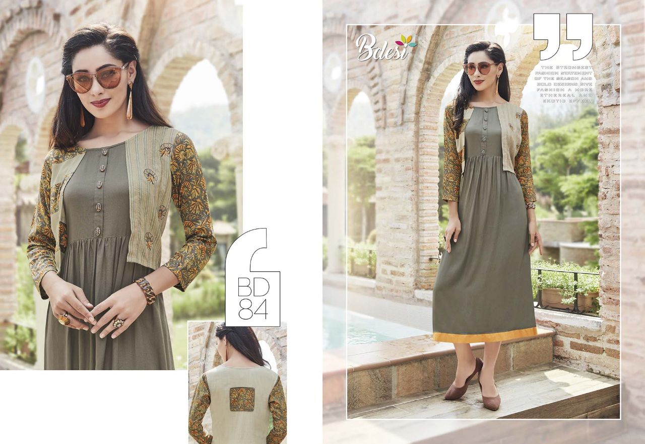 Summer Shine By Bdesi 79 To 85 Series Designer Beautiful Stylish Fancy Colorful Party Wear & Ethnic Wear Cotton/ Modal/ Rayon Embroidered Kurtis At Wholesale Price