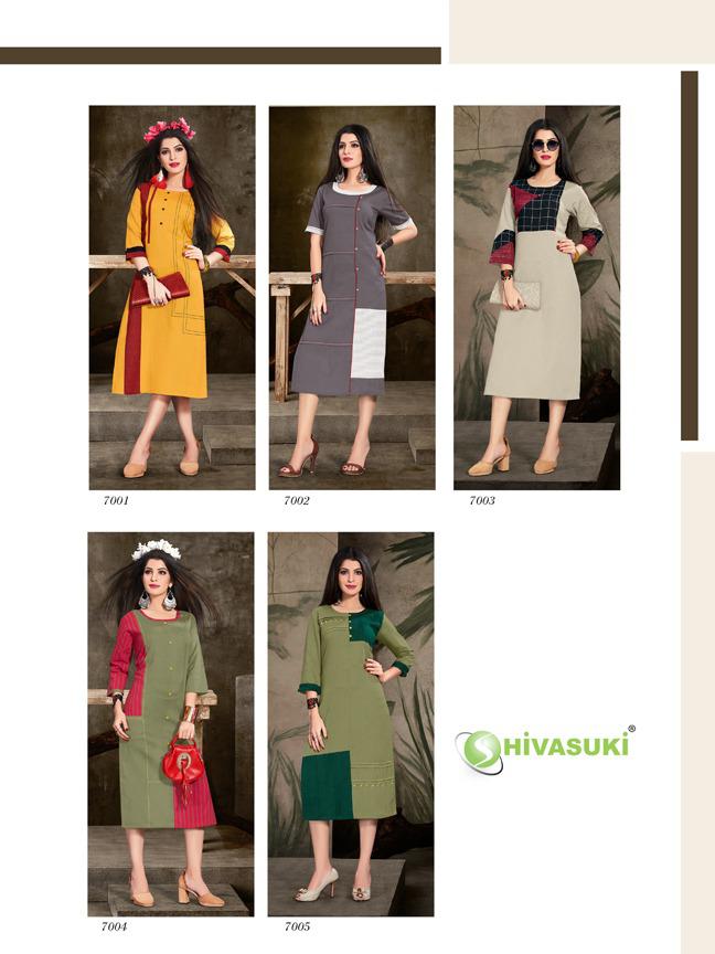 Sunshine Vol-1 By Shivasuki 7001 To 7005 Series Designer Beautiful Stylish Colorful Fancy Ready To Wear & Casual Wear & Ethnic Wear Cotton Flex Kurtis At Wholesale Price