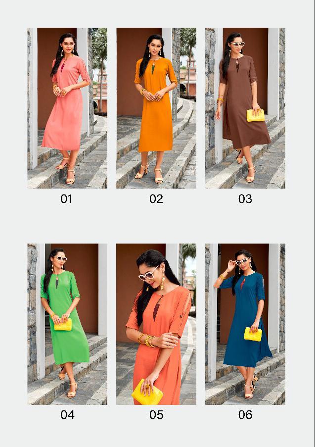 Sunfest By Mustard Nx 01 To 06 Series Stylish Fancy Beautiful Colorful Casual Wear & Ethnic Wear Heavy Slub Rayon Kurtis At Wholesale Price