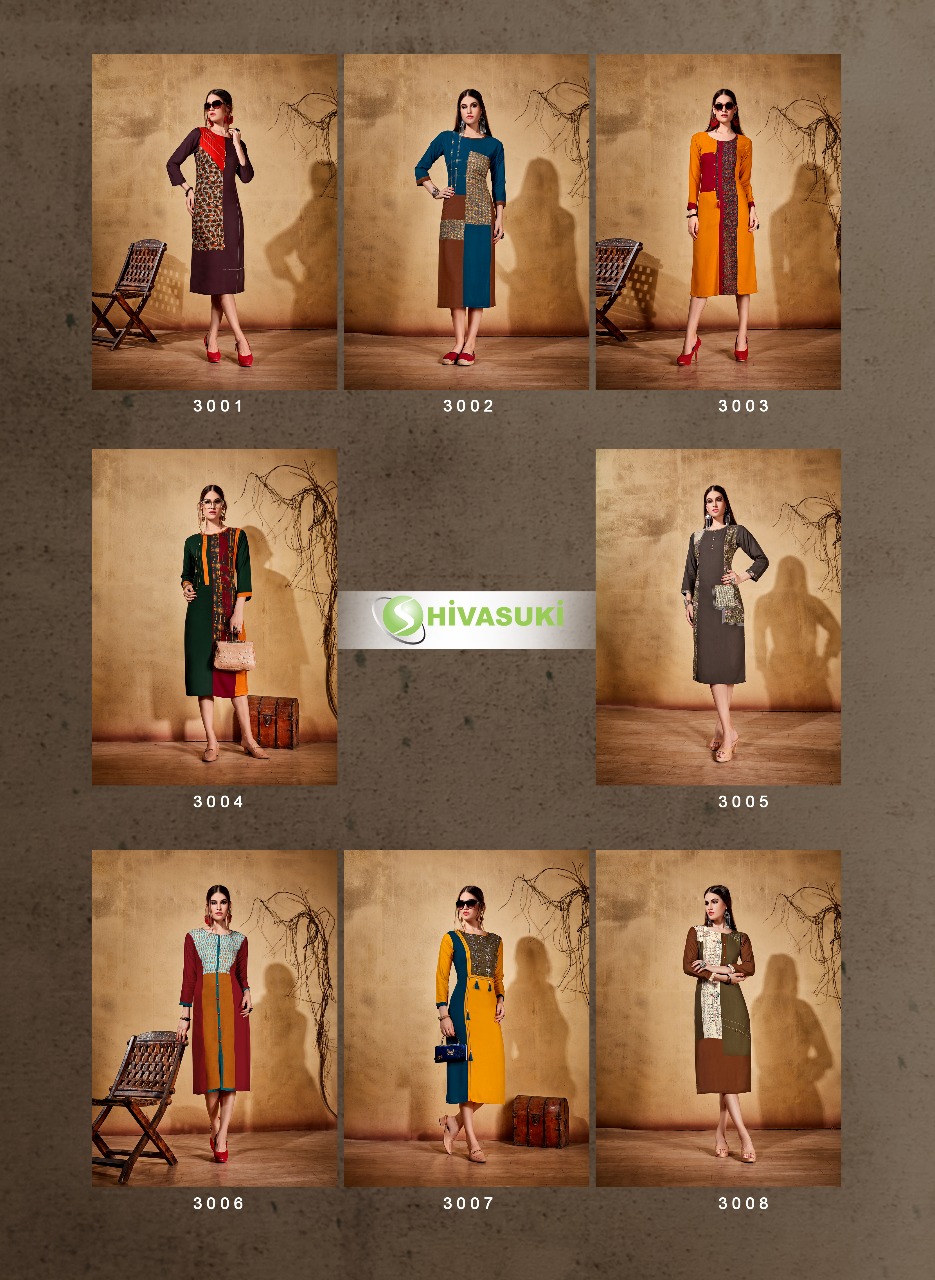 Swara Vol-3 By Shivasuki 3001 To 3008 Series Beautiful Stylish Fancy Colorful Casual Wear & Ethnic Wear & Ready To Wear Rayon Printed Kurtis At Wholesale Price