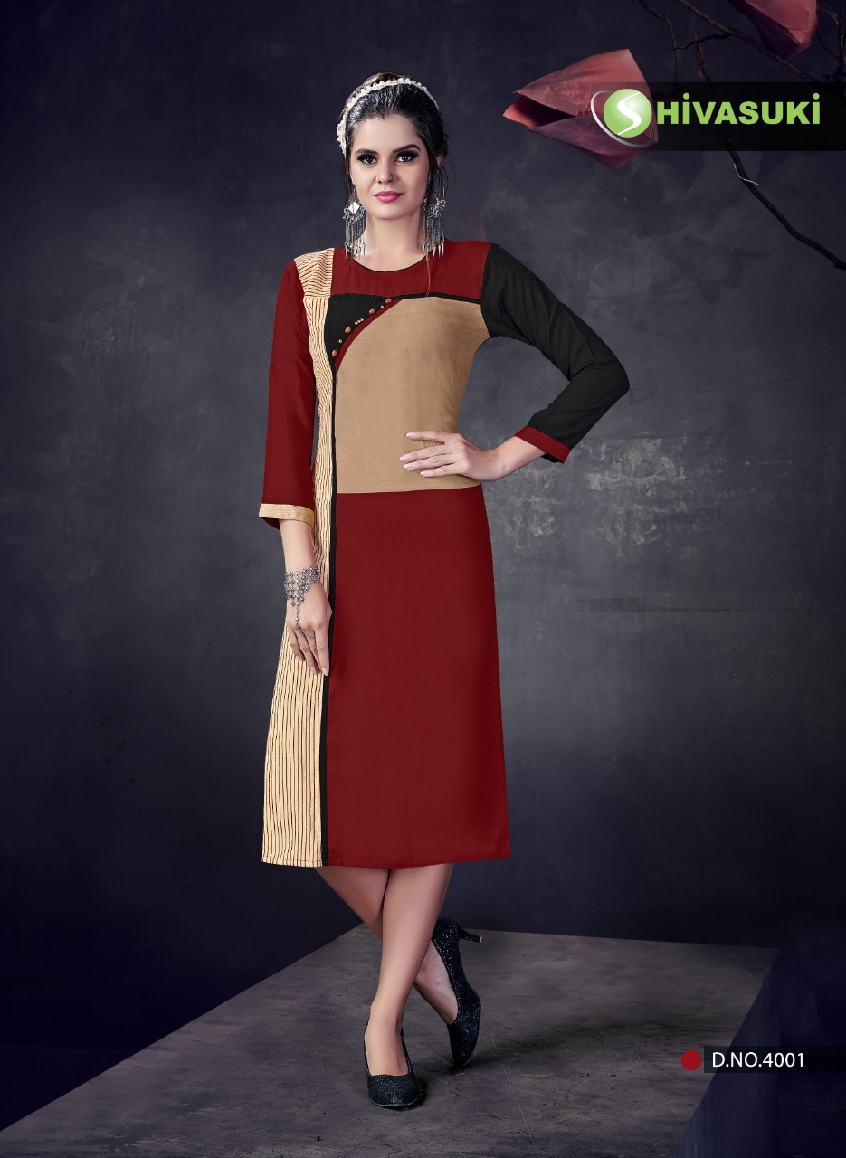Swara Vol-4 By Shivasuki 4001 To 4008 Series Beautiful Colorful Stylish Fancy Casual Wear & Ethnic Wear & Ready To Wear Rayon Printed Kurtis At Wholesale Price