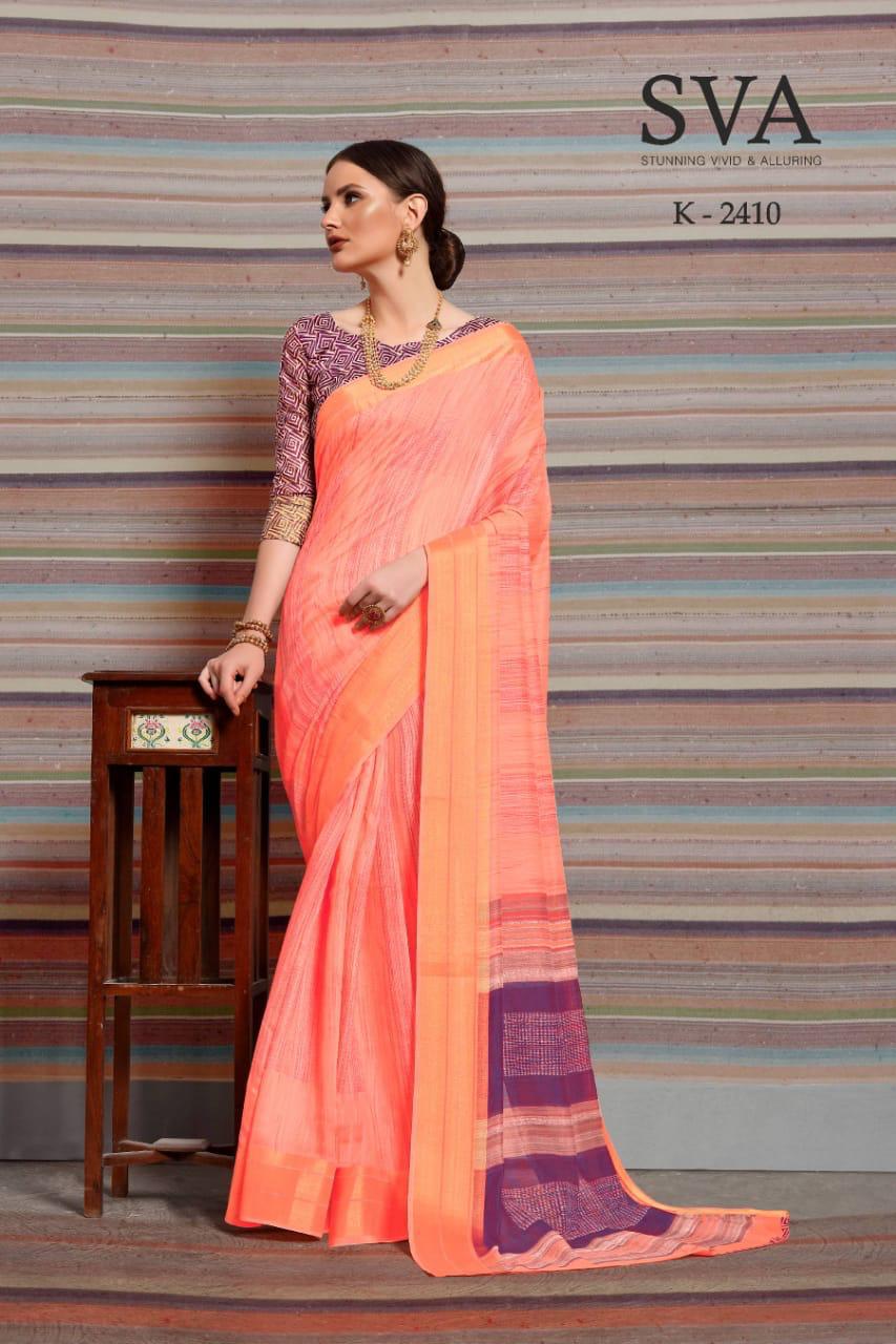 Swara And Palkhi By Sva Indian Traditional Wear Collection Beautiful Stylish Fancy Colorful Party Wear & Occasional Wear Pure Linen Printed Sarees At Wholesale Price