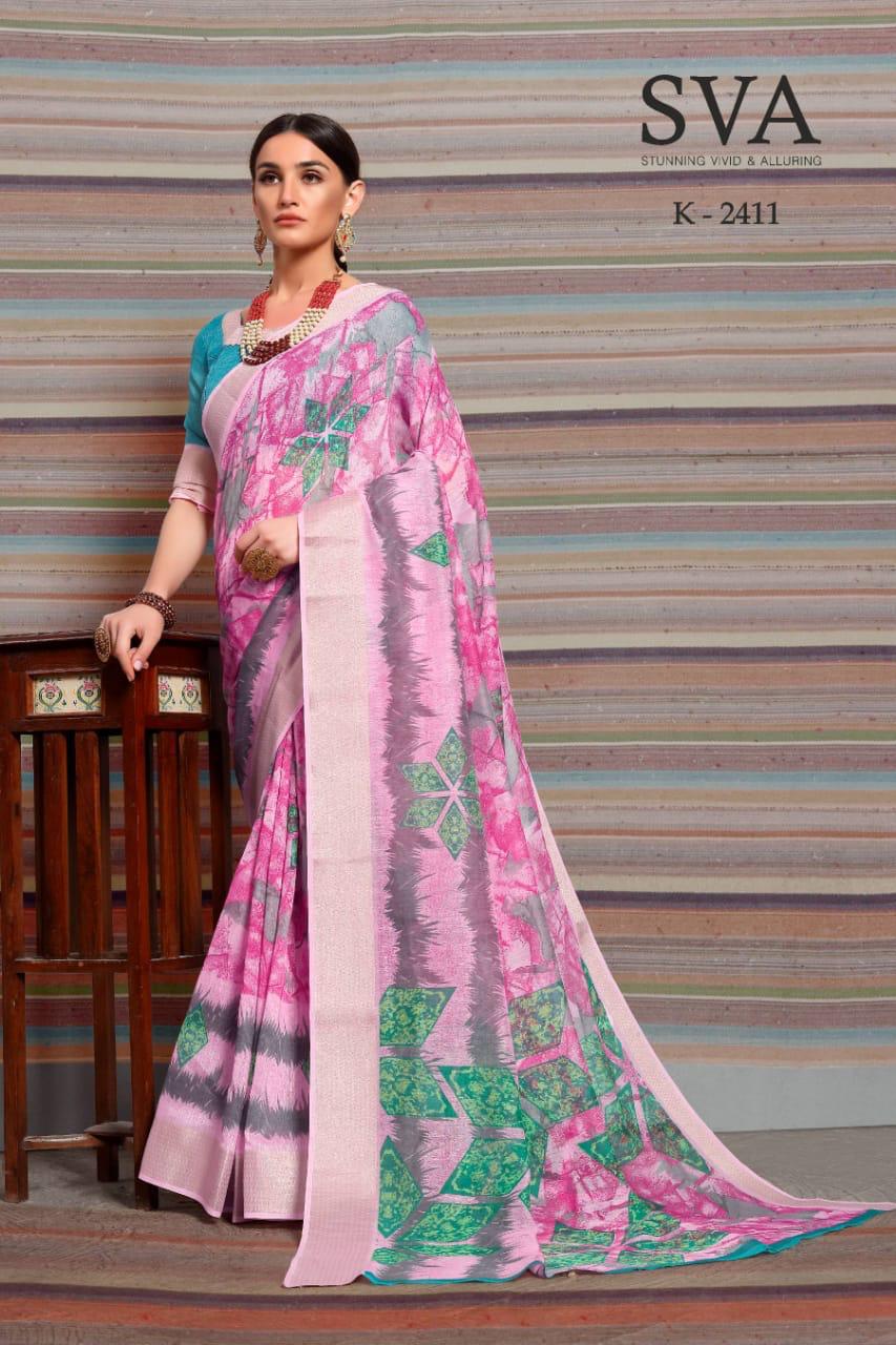Swara And Palkhi By Sva Indian Traditional Wear Collection Beautiful Stylish Fancy Colorful Party Wear & Occasional Wear Pure Linen Printed Sarees At Wholesale Price