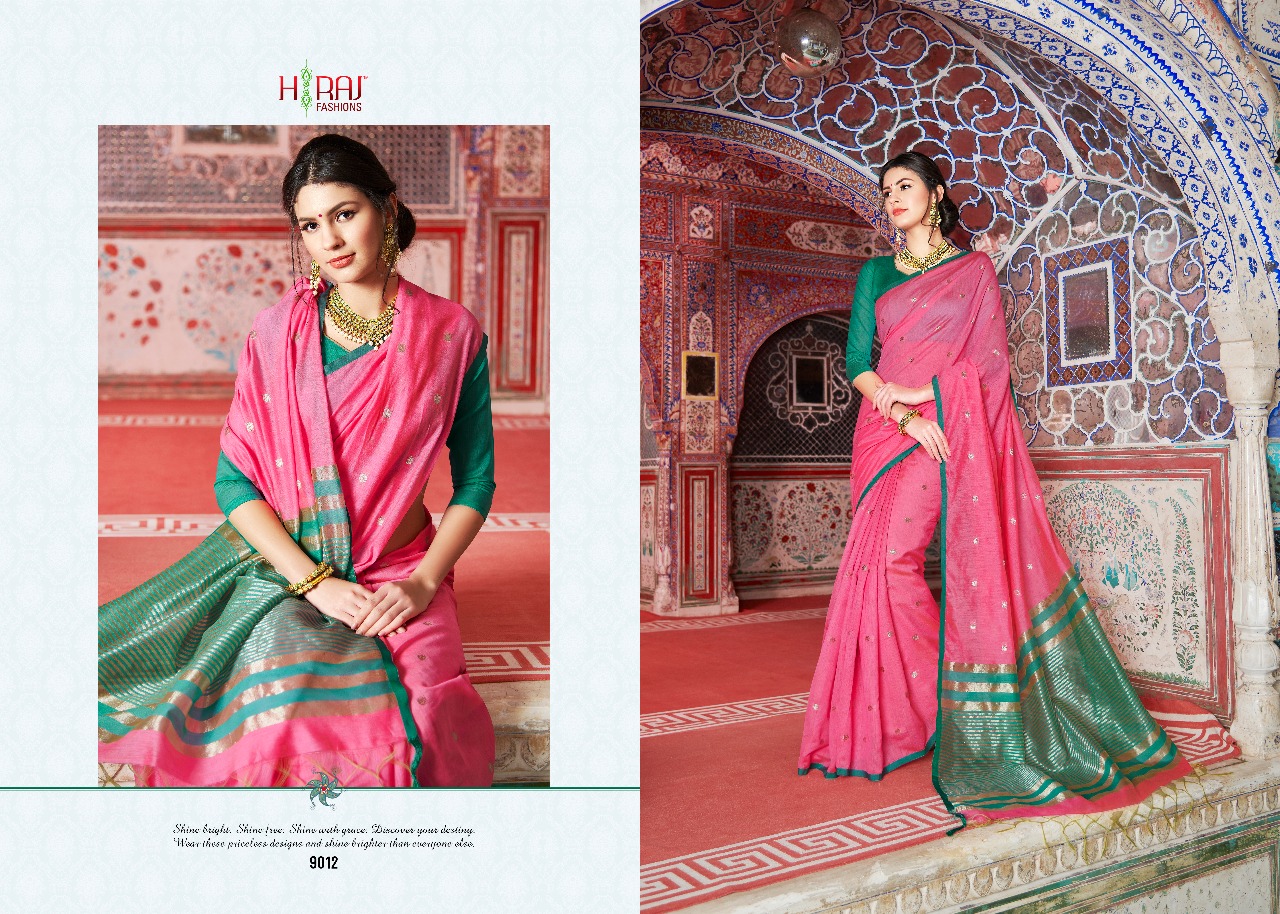 Swastika By H Raj 9001 To 9012 Series Indian Beautiful Traditional Wear Collection Colorful Stylish Fancy Party Wear & Occasional Wear Banarasi Cotton Silk Sarees At Wholesale Price