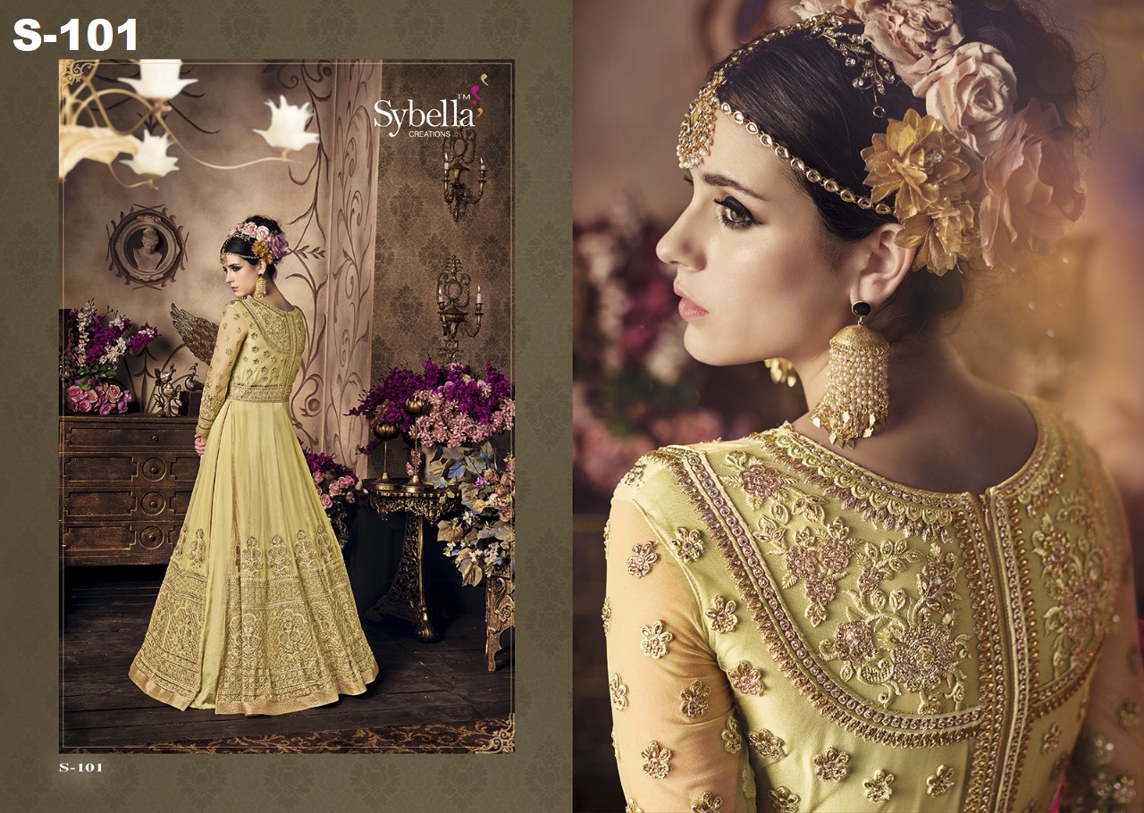 Sybella 100 Series By Sybella Creation Designer Bridal Wear Collection Beautiful Stylish Fancy Colorful Party Wear & Occasional Wear Heavy Net Embroidered Dresses At Wholesale Price