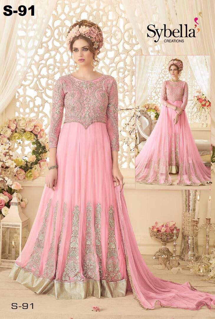 Sybella S-91 Series Nx By Sybella Creations Designer Beautiful Wedding Collection Occasional Wear & Party Wear Heavy Net Embroidered Dresses At Wholesale Price