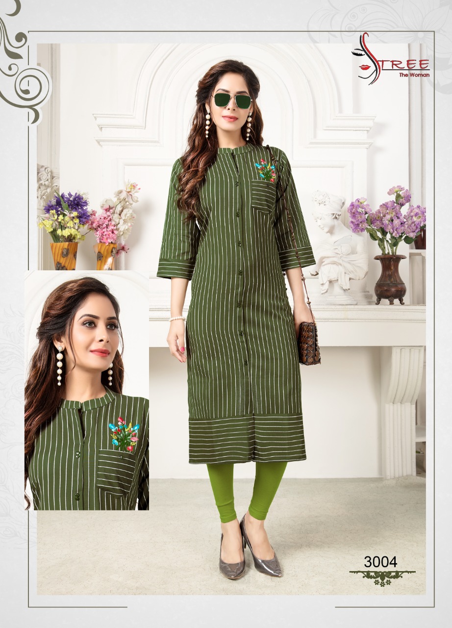 Symphony Vol-3 By Stree Fashion 3001 To 3006 Series Beautiful Colorful Stylish Fancy Casual Wear & Ethnic Wear & Ready To Wear Heavy Cotton Flex Khadi Printed Kurtis At Wholesale Price