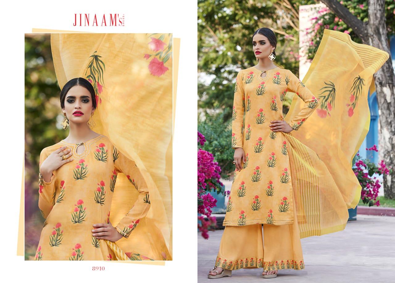 Taima By Jinaam Dresses 8910 To 8915 Series Beautiful Stylish Designer Printed And Embroidered Party Wear Occasional Wear Cotton Satin Digital Printed Dresses At Wholesale Price