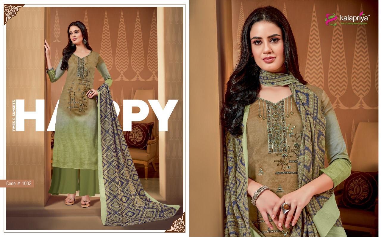 Taimur Vol-1 By Kalapriya 1001 To 1007 Series Designer Suits Beautiful Stylish Fancy Colorful Party Wear & Ethnic Wear Pure Original Heavy Satin Silk Digital Print  Dresses At Wholesale Price