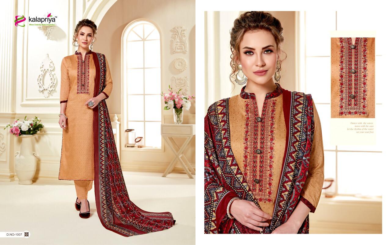 Taj By Kalapriya 1001 To 1007 Series Designer Festive Suits Collection Beautiful Stylish Fancy Colorful Party Wear & Occasional Wear Heavy Jam Silk Embroidered Dresses At Wholesale Price
