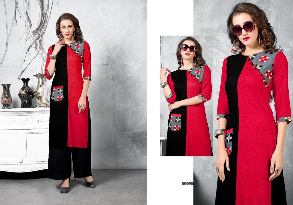 Tajima Vol-2 By Manya Designer 1001 To 1008 Series Beautiful Colorful Stylish Fancy Casual Wear & Ethnic Wear & Ready To Wear Heavy Rayon Printed Kurtis & Palazzos At Wholesale Price