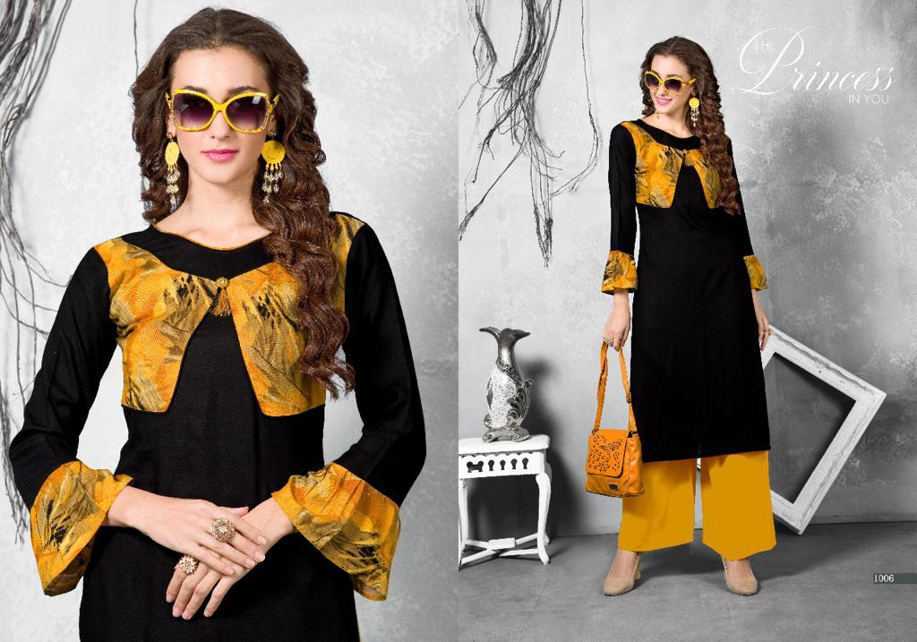 Tajima Vol-2 By Manya Designer 1001 To 1008 Series Beautiful Colorful Stylish Fancy Casual Wear & Ethnic Wear & Ready To Wear Heavy Rayon Printed Kurtis & Palazzos At Wholesale Price