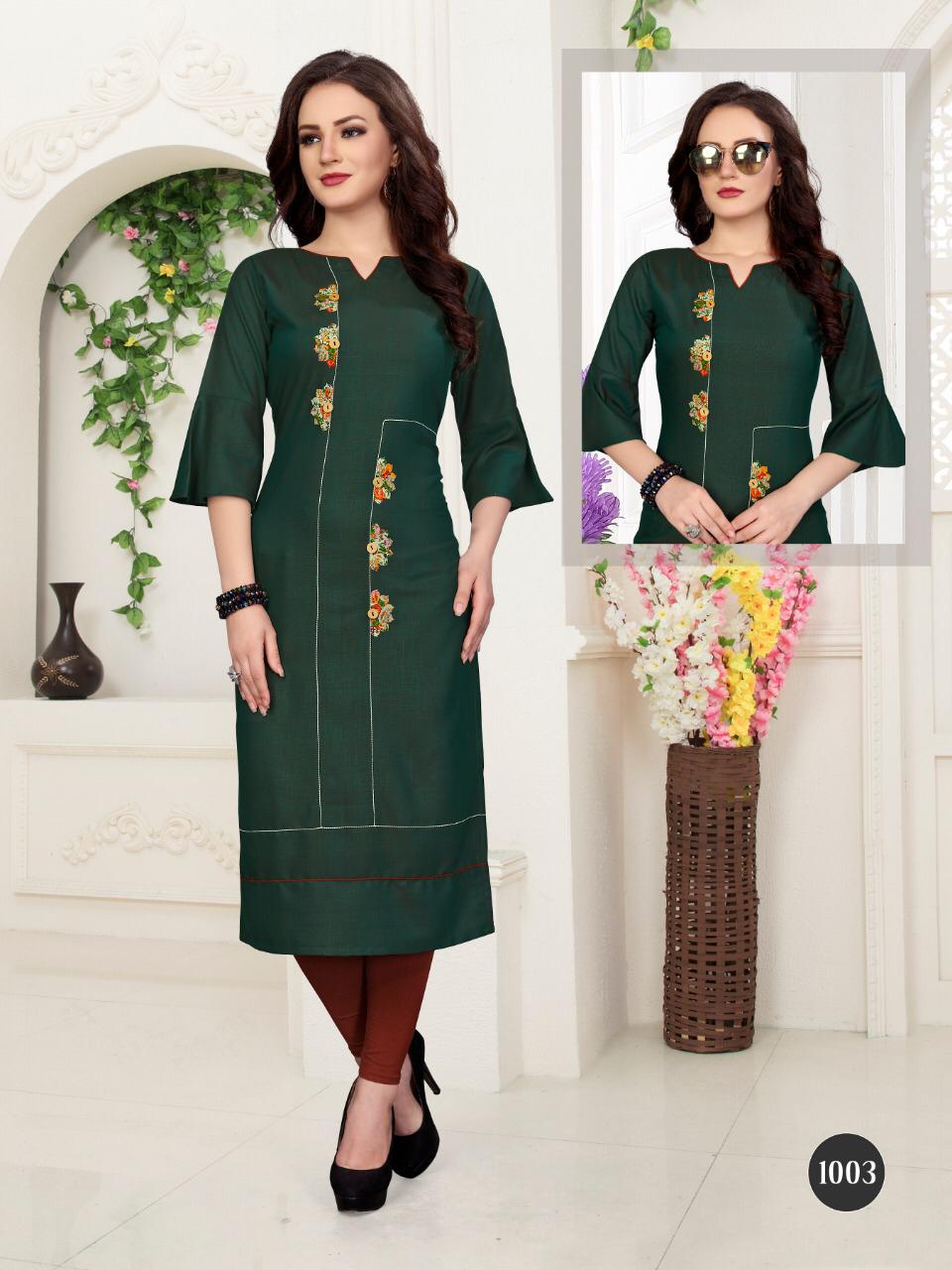 Tamana Vol-1 By T S Fashion 1001 To 1008 Series Designer Collection Suits Beautiful Stylish Fancy Colorful Party Wear & Occasional Wear Rayon Namo Slub Kurtis At Wholesale Price