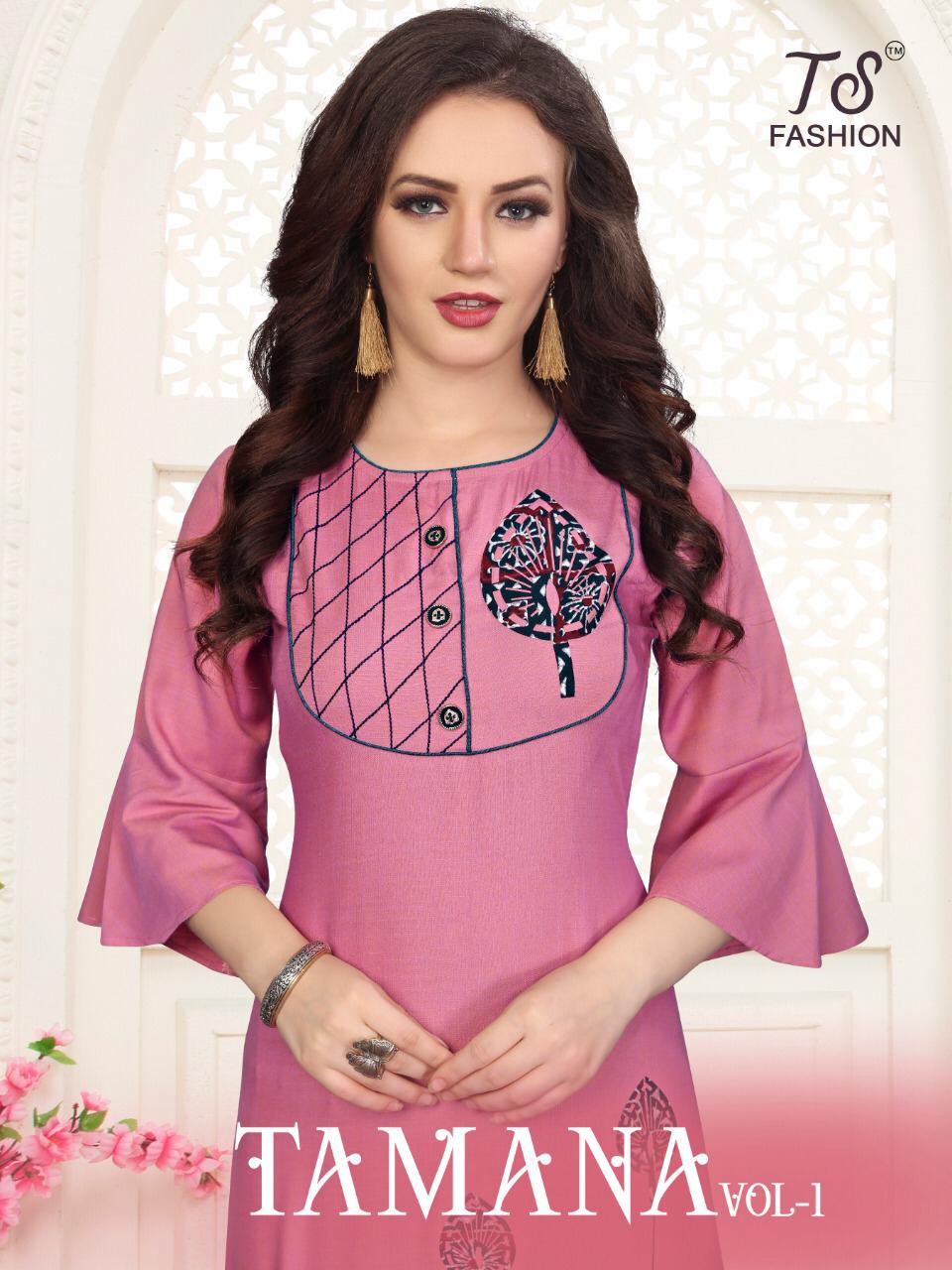 Tamana Vol-1 By T S Fashion 1001 To 1008 Series Designer Collection Suits Beautiful Stylish Fancy Colorful Party Wear & Occasional Wear Rayon Namo Slub Kurtis At Wholesale Price