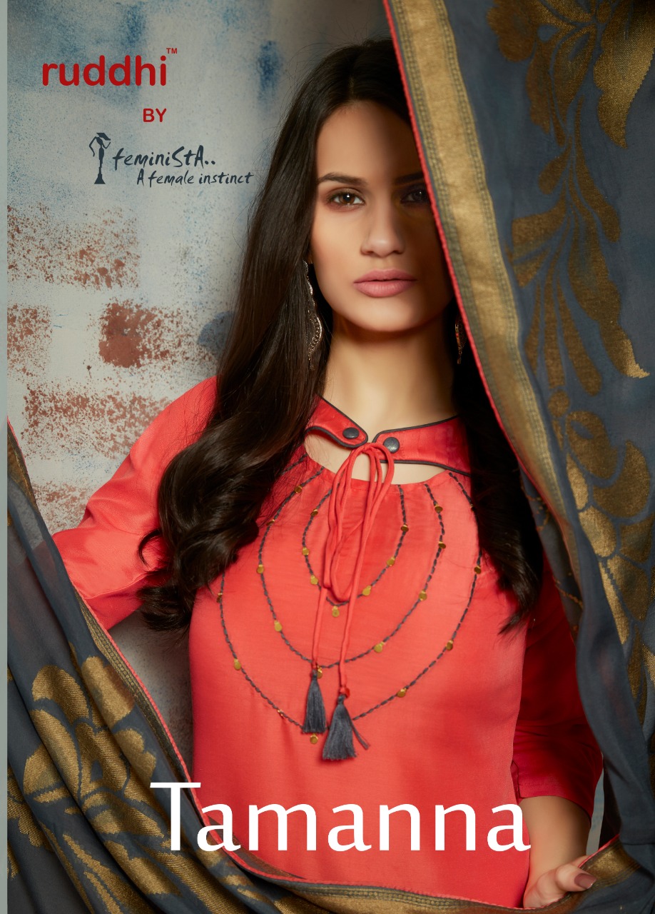Tamanna By Feminista 161 To 165 Series Beautiful Stylish Fancy Colorful Casual Wear & Ethnic Wear & Ready To Wear Viscose Muslin With Handwwork Kurtis With Dupatta At Wholesale Price