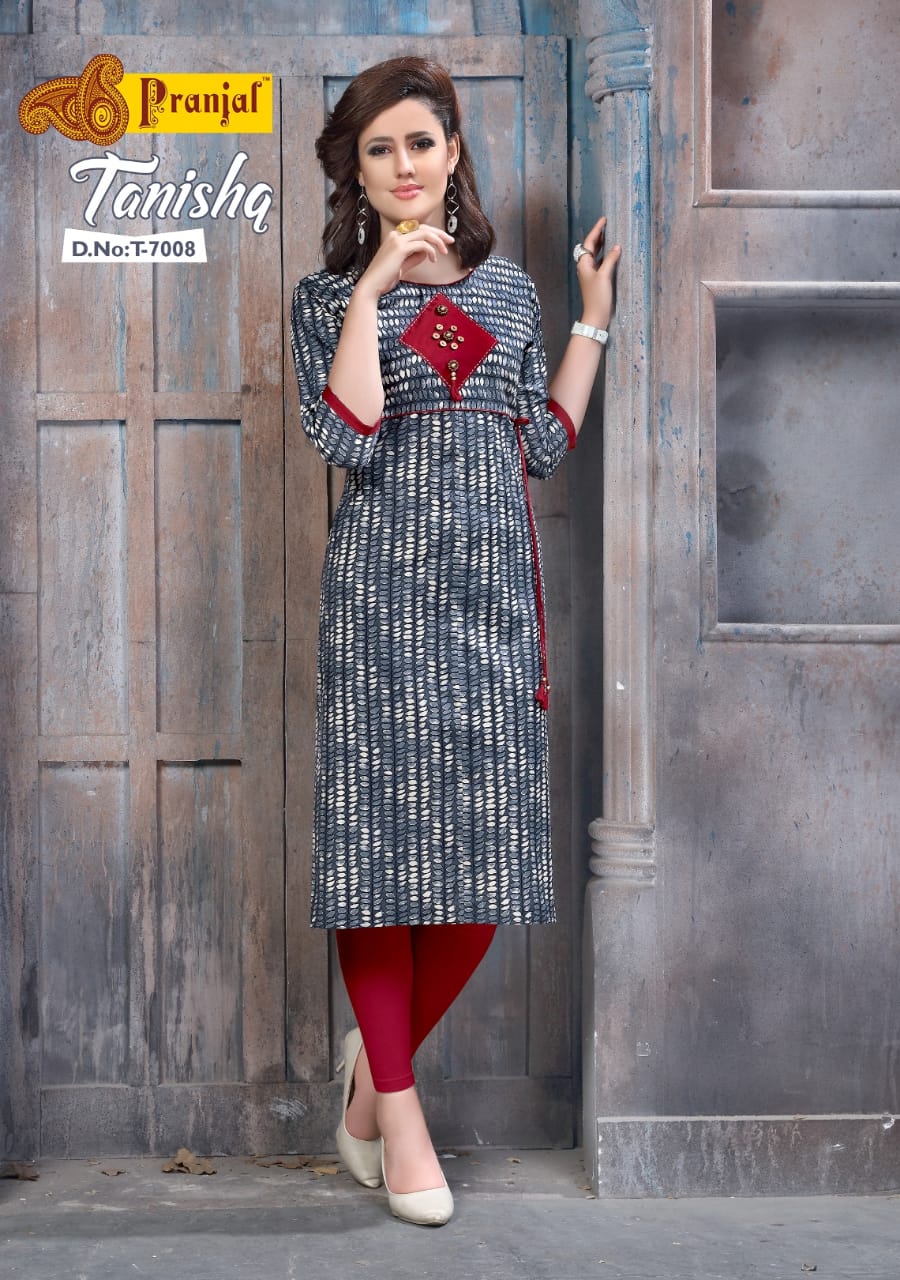 Tanishq Vol-7 By Pranjal Creation 7001 To 7009 Series Stylish Beautiful Fancy Colorful Casual Wear & Ready To Wear & Ethnic Wear Cotton Printed Kurtis At Wholesale Price