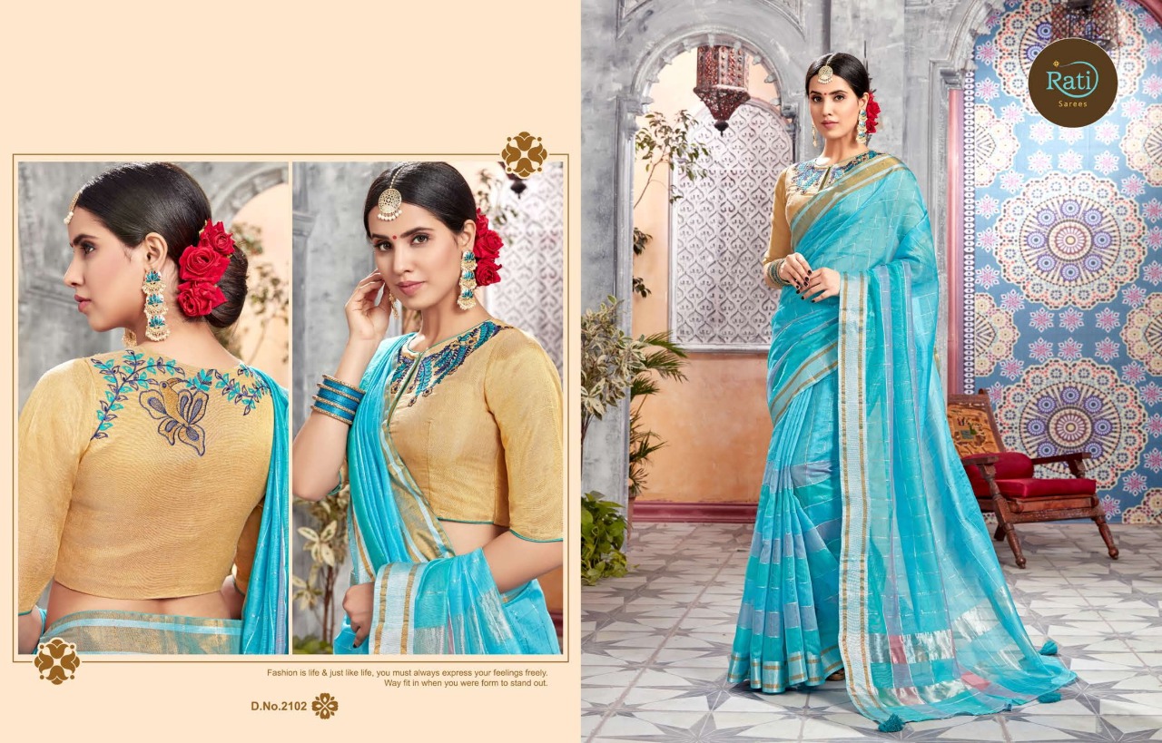 Tanya By Rati Saree 2101 To 2109 Series Indian Traditional Wear Collection Beautiful Stylish Fancy Colorful Party Wear & Occasional Wear Art Silk Sarees At Wholesale Price
