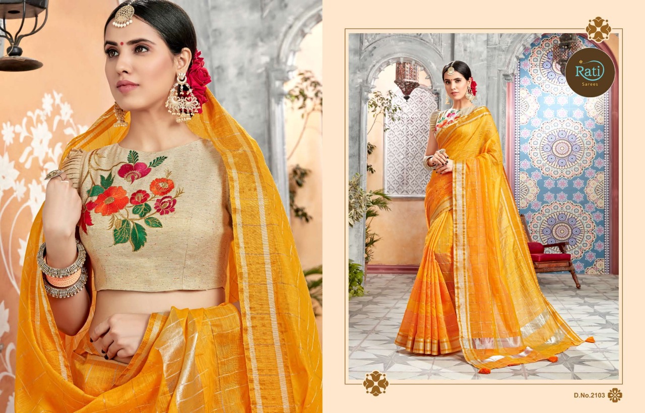 Tanya By Rati Saree 2101 To 2109 Series Indian Traditional Wear Collection Beautiful Stylish Fancy Colorful Party Wear & Occasional Wear Art Silk Sarees At Wholesale Price
