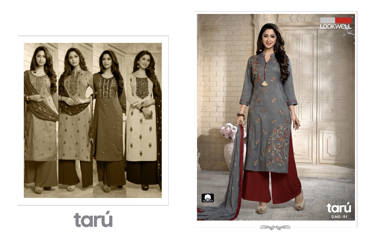 Taru By Lookwell 01 To 06 Series Beautiful Stylish Fancy Colorful Casual Wear & Ethnic Wear Collection Pure Cotton Embroidered Dresses At Wholesale Price