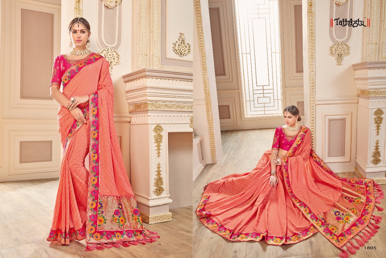 Tathastu 1800 Series By Tathastu 1801 To 1812 Series Indian Traditional Wear Collection Beautiful Stylish Fancy Colorful Party Wear & Occasional Wear Fancy Embroidered Sarees At Wholesale Price
