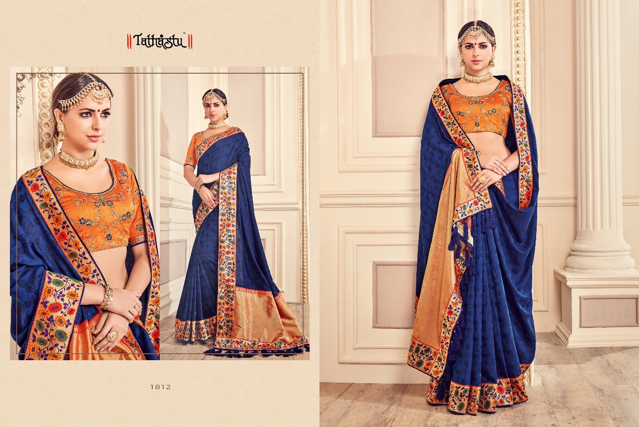 Tathastu 1800 Series By Tathastu 1801 To 1812 Series Indian Traditional Wear Collection Beautiful Stylish Fancy Colorful Party Wear & Occasional Wear Fancy Embroidered Sarees At Wholesale Price