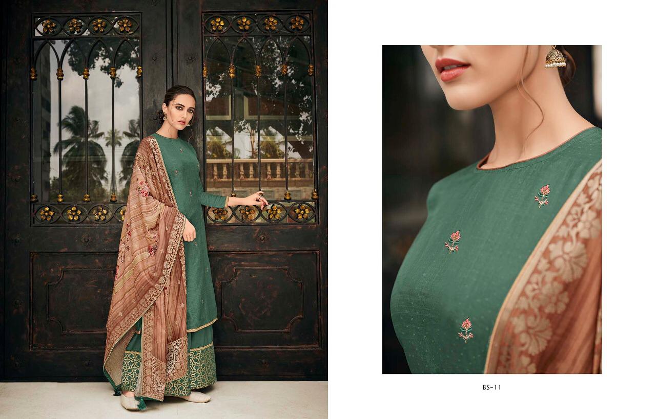 The Bride Side  By Varsha Fashions Bs-11 To Bs-17 Series Suits Beautiful Stylish Fancy Colorful Party Wear & Occasional Wear Tussar Silk Embroidery  Dresses At Wholesale Price