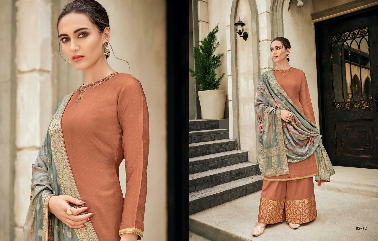 The Bride Side  By Varsha Fashions Bs-11 To Bs-17 Series Suits Beautiful Stylish Fancy Colorful Party Wear & Occasional Wear Tussar Silk Embroidery  Dresses At Wholesale Price
