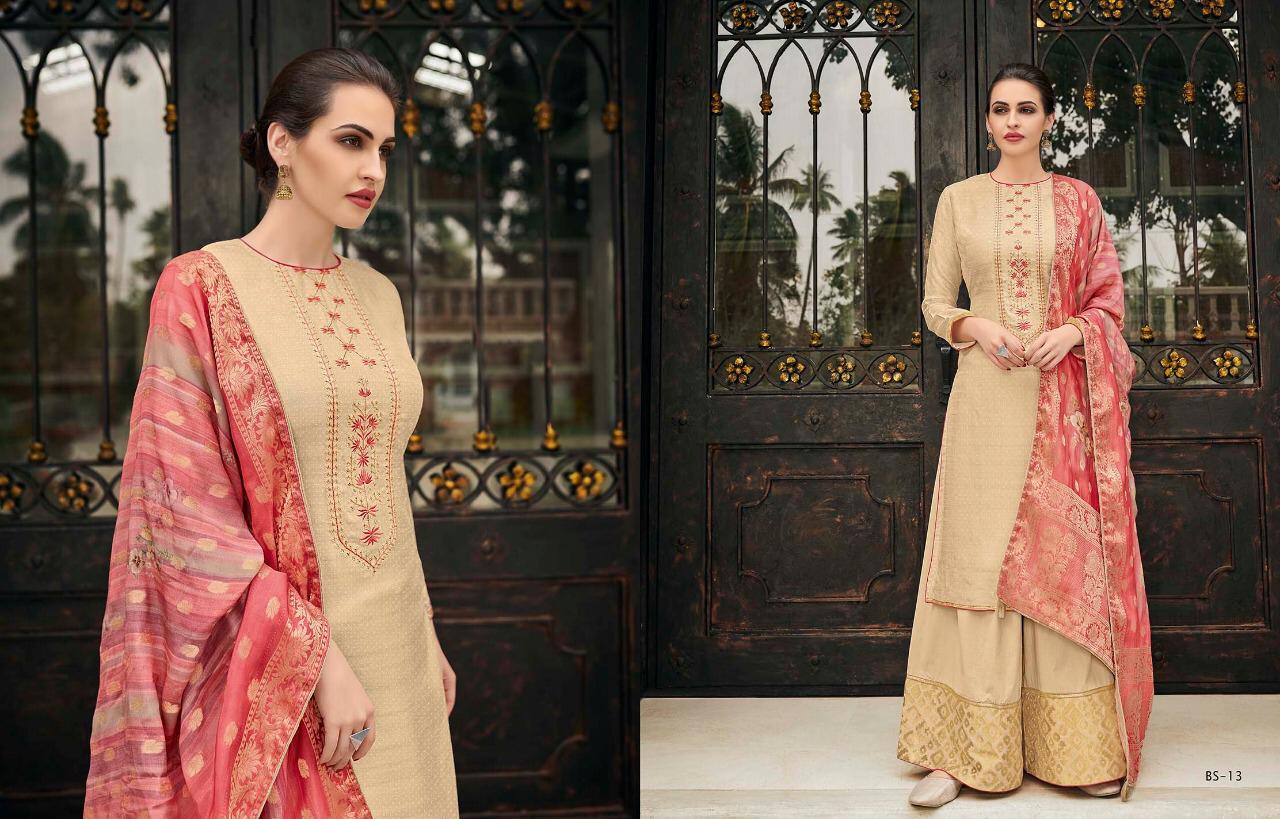 The Bride Side  By Varsha Fashions Bs-11 To Bs-17 Series Suits Beautiful Stylish Fancy Colorful Party Wear & Occasional Wear Tussar Silk Embroidery  Dresses At Wholesale Price