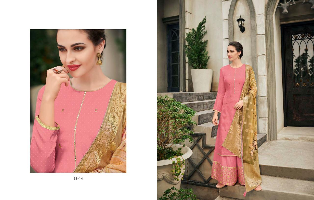 The Bride Side  By Varsha Fashions Bs-11 To Bs-17 Series Suits Beautiful Stylish Fancy Colorful Party Wear & Occasional Wear Tussar Silk Embroidery  Dresses At Wholesale Price