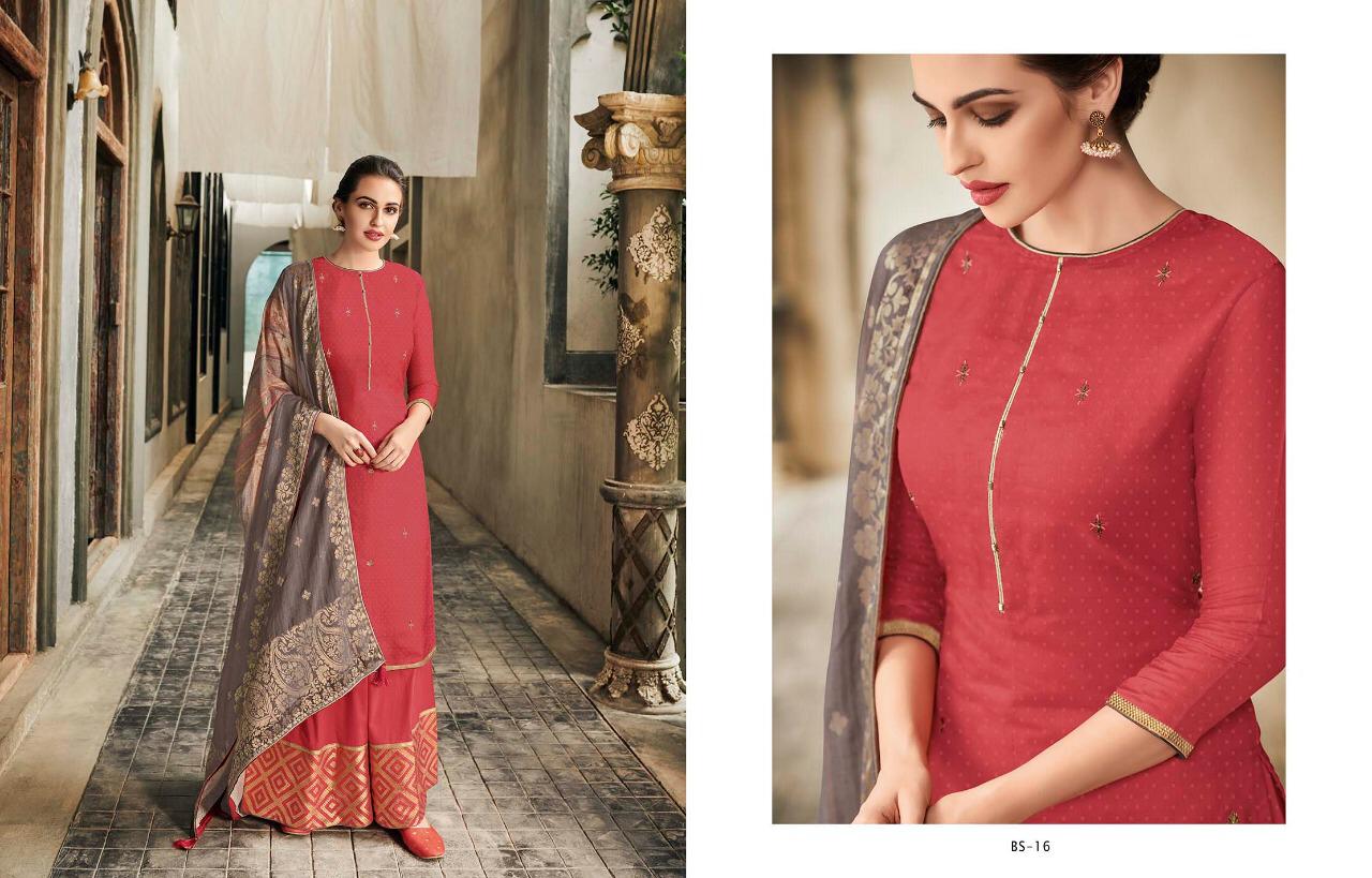The Bride Side  By Varsha Fashions Bs-11 To Bs-17 Series Suits Beautiful Stylish Fancy Colorful Party Wear & Occasional Wear Tussar Silk Embroidery  Dresses At Wholesale Price
