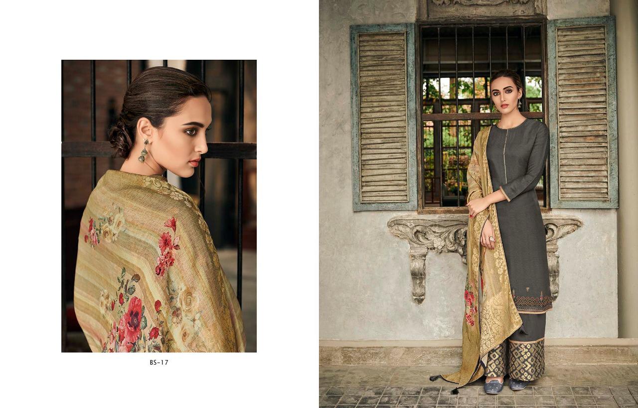 The Bride Side  By Varsha Fashions Bs-11 To Bs-17 Series Suits Beautiful Stylish Fancy Colorful Party Wear & Occasional Wear Tussar Silk Embroidery  Dresses At Wholesale Price