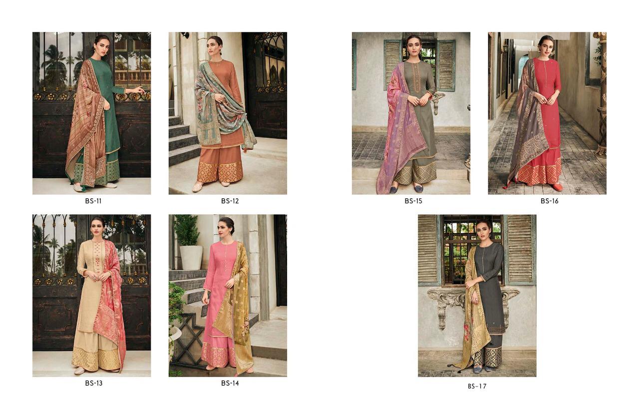 The Bride Side  By Varsha Fashions Bs-11 To Bs-17 Series Suits Beautiful Stylish Fancy Colorful Party Wear & Occasional Wear Tussar Silk Embroidery  Dresses At Wholesale Price