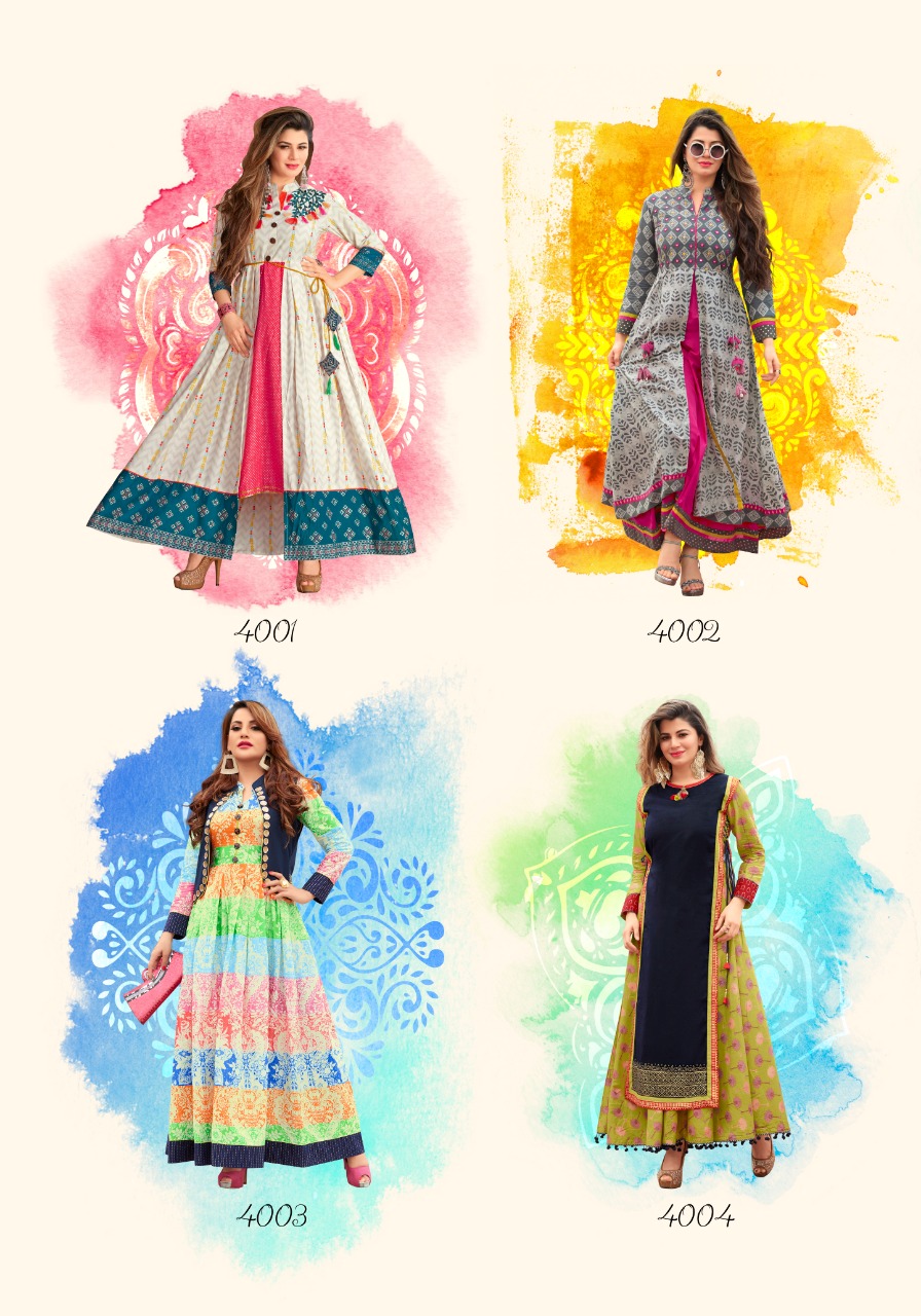 The Mumtaz Vol-4 By Kajal Style 4001 To 4008 Series Beautiful Colorful Stylish Fancy Casual Wear & Ethnic Wear & Ready To Wear Heavy Loan Cotton With Ordinary Printed Kurtis At Wholesale Price