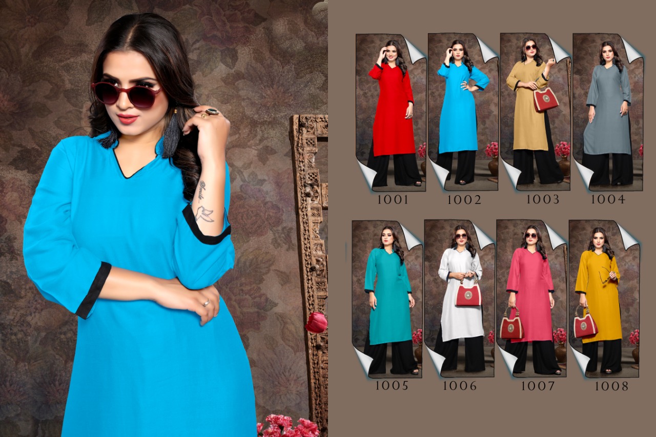 Tik Tok Vol-2 By Poorvi Designer 1001 To 1008 Series Beautiful Stylish Fancy Colorful Casual Wear & Ethnic Wear & Ready To Wear Rayon Dyed Kurtis With Palazzo At Wholesale Price