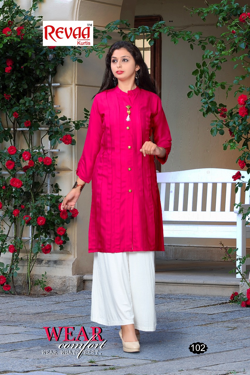 Tik Tok By Revaa 101 To 106 Series Beautiful Colorful Stylish Fancy Casual Wear & Ethnic Wear & Ready To Wear Heavy Rayon Kurtis With Palazzo At Wholesale Price