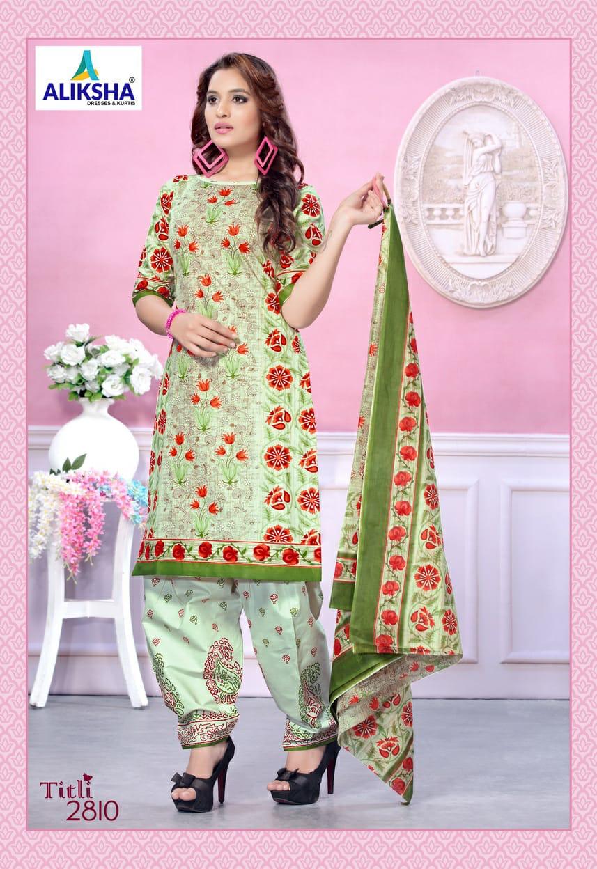 Titli Vol-28 By Aliksha 2801 To 2810 Series Beautiful Suits Stylish Fancy Colorful Party Wear & Ethnic Wear Pure Cotton Printed Dresses At Wholesale Price