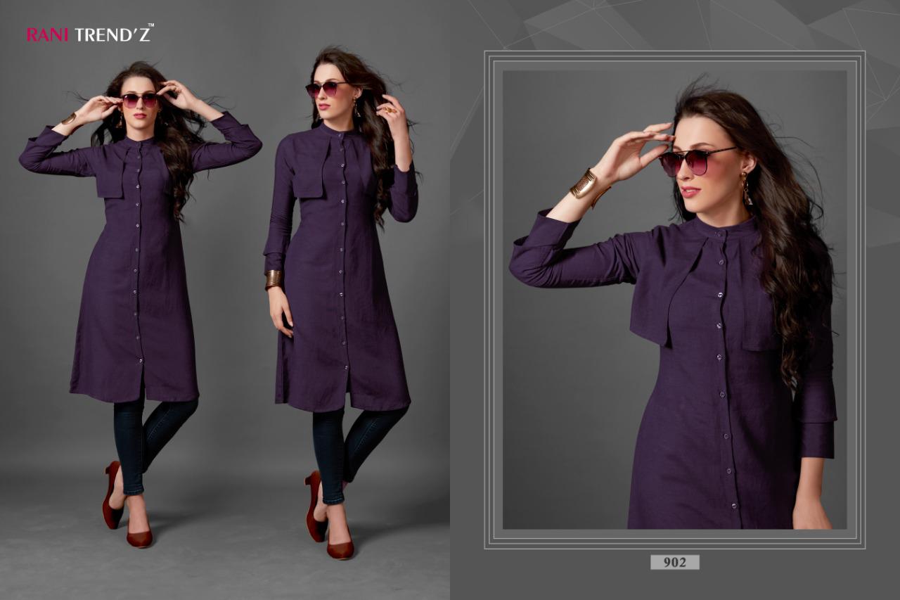 Top Model Vol-4 By Rani Trendz 902 To 908 Series Beautiful Stylish Fancy Colorful Casual Wear & Ethnic Wear & Ready To Wear Heavy Rayon Printed Kurtis At Wholesale Price