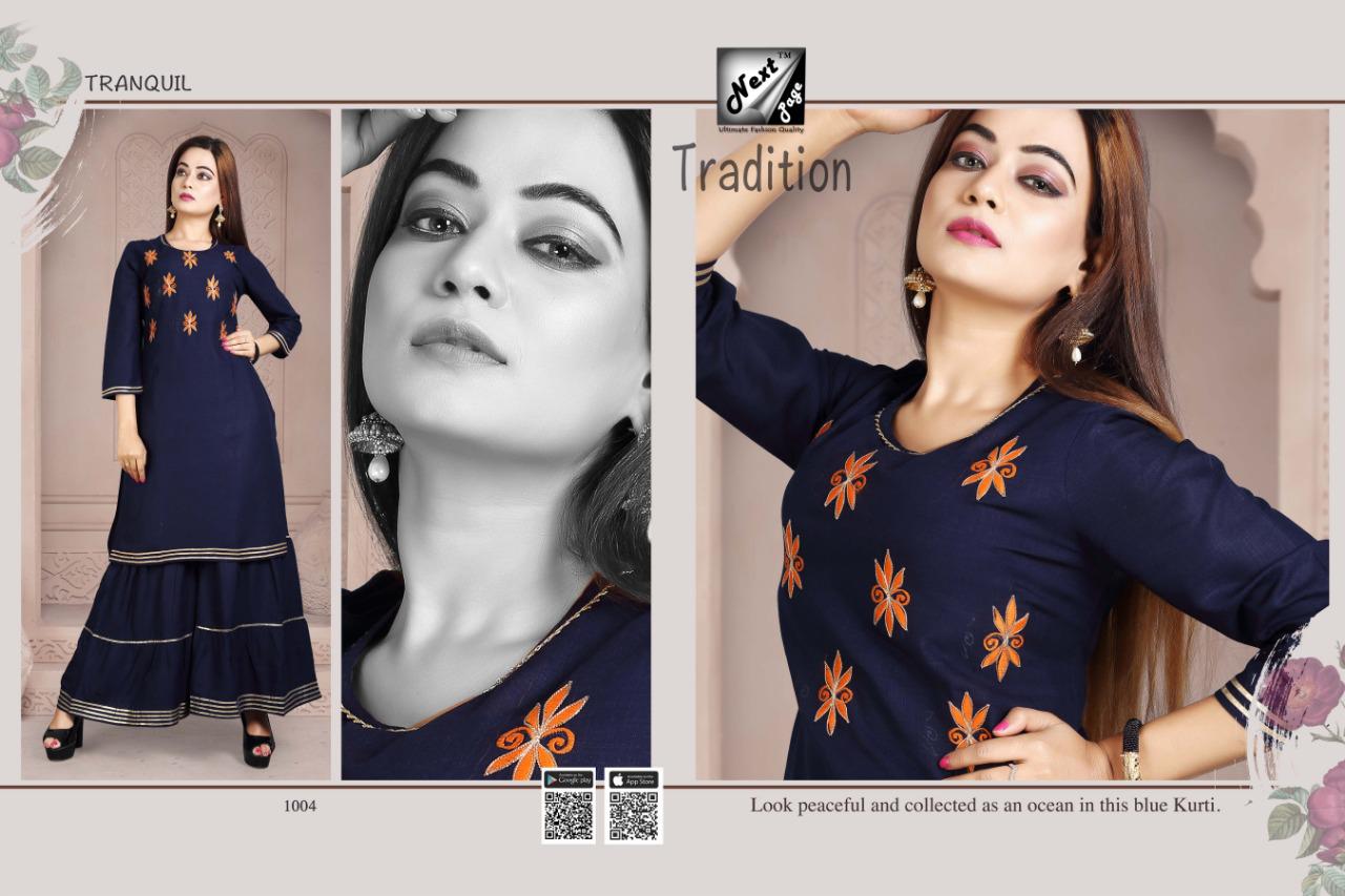 Tradition By Next Page 1001 To 1010 Series Beautiful Colorful Stylish Fancy Casual Wear & Ethnic Wear Heavy Rayon Printed Kurtis With Bottom At Wholesale Price