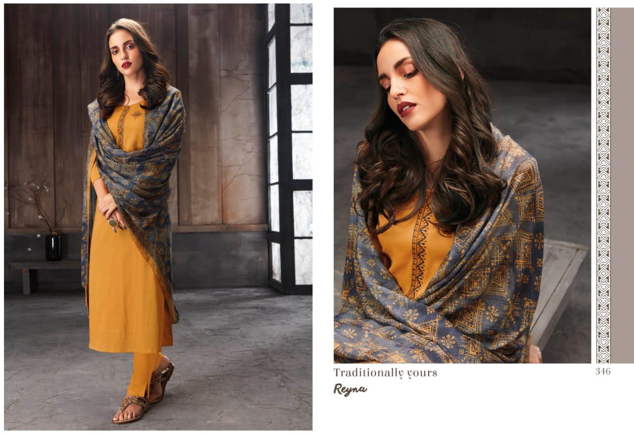 Traditionally Yours By Reyna 341 To 348 Series Beautiful Pakistani Suits Stylish Fancy Colorful Festive Collection Party Wear & Ethnic Wear Heavy Jam Satin Embroidered Dresses At Wholesale Price